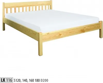 Productafbeelding van Massief houten bed 180x200, tweepersoonsbed, grenenhout, massief houten bed 180x200