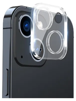 A close-up shot of a smartphone camera lens protector being placed on a smartphone.