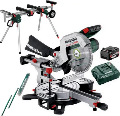 Produktbild von Metabo Akku Kappsäge Säge Ladegerät KGS18 LTX BL 254 + Untergestell KSU 251 Set
