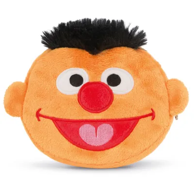A plush toy coin purse shaped like Ernie's face from Sesame Street, shown against a white background.