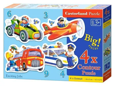 Produktbild von 4-in-1-Puzzle (3+4+6+9 Teile) „Echte Berufe“ 5055