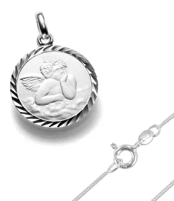 Produktbild von Schutzengel Anhänger Kette Kinderkette Silber Kinderschmuck