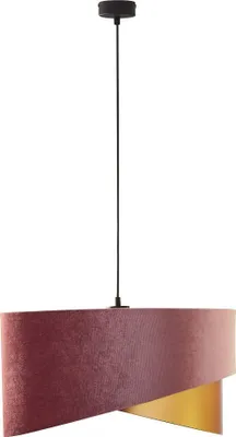 Produktbild von Pendelleuchte Samt Optik Ø 50 cm Hängelampe Stoff in Rosa Gold Schlafzimmerlampe Wohnzimmerlampe