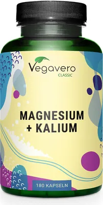 Produktbild von Vegavero Magnesium + Kalium | 180 Kapseln | bioverfügbare Citrat-Formen | vegan