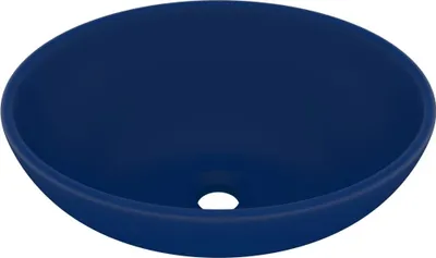 Produktbild von vidaXL s Ovales Waschbecken Matt Dunkelblau 40x33 cm Keramik