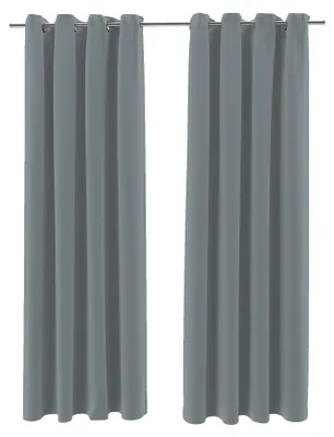 Produktbild von Brielle Verdunkelungsvorhänge Blickdicht Vorhänge Gardinen mit Metallösen 100% Polyester 2er Set 140 x 175 cm Grau