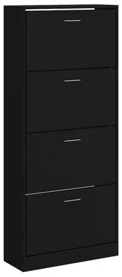 Obrázok produktu pre vidaXL Skriňa na topánky čierna 63x24x147 cm Materiál drevo