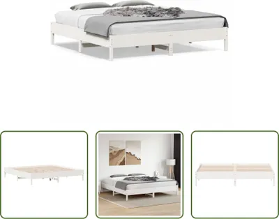 Produktbild von The Living Store Massivholzbett ohne Matratze Weiß 180x200 cm Kiefernholz