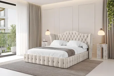 Produktbild von ALTDECOR Polsterbett mit Bettkasten - MODY - 180x200 Beige Casablanca - Bett mit Matratze H3/H4, Kopfteil, Boxbett, Lattenrost, Doppelbett mit Stauraum D66