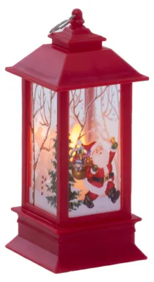 Produktbild von LED-Laterne aus Metall mit weihnachtlichem Motiv