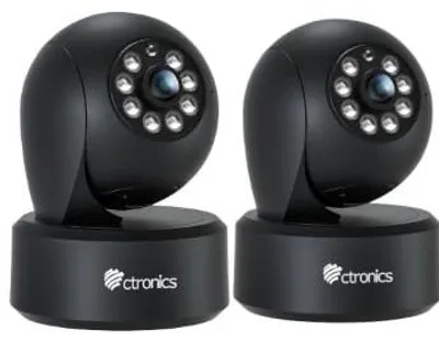 Zdjęcie produktu dla Kamery monitoringu wewnętrzne, 2 sztuki, 4MP, Wi-Fi, rozdzielczość 2,5K, widoczność w nocy
