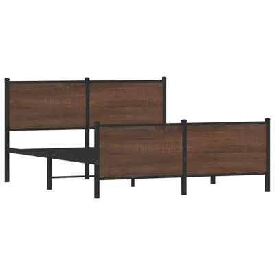 Produktbild von Metallbett ohne Matratze Braun Eichen-Optik 140x200 cm