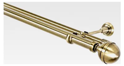 Produktbild von Gardinenstange 25/16 mm 2-läufig Antik-Gold Metall, 160