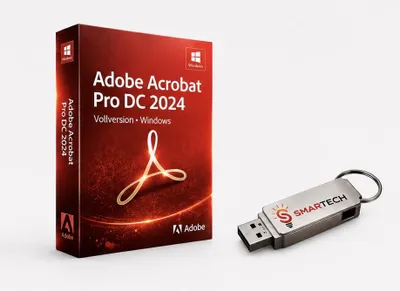 Produktbild von Adobe Acrobat Pro DC 2024 / Vollversion / Windows / Kein Abo + USB-Stick