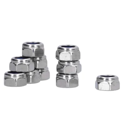 Image de 100Pcs Nylon Insert Lock Nut Locknut Stainless Steel Fastener Set Kit for MaintenanceM3