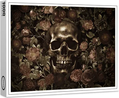 Image de puzzle premium raxxa "Gothic Vintage Skull : Dunkle Elegance", 1000 pièces