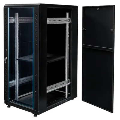 Zdjęcie produktu dla Szafa szafka Rack Mega-M 19" 28U instalacyjna 600x800mm stojąca czarna