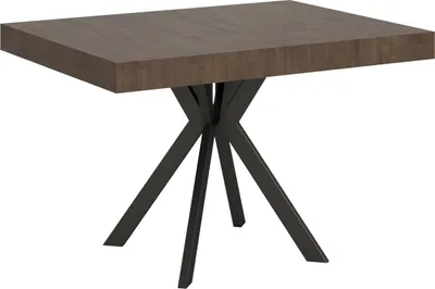 Image de ITYHOME - Table extensible 120/224x90 cm Dolcezza effet bois, noyer pieds anthracite