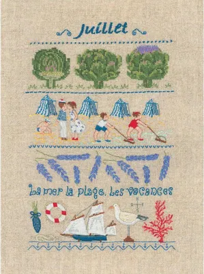 Produktbild von Le Bonheur des Dames Kreuzstich Set "Juli", Zählmuster, 18x28cm