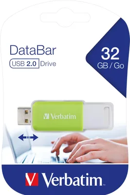 Produktbild von Verbatim V DataBar, 32 GB, USB Typ-A, 2.0, Dia, 9,1 g, Grün