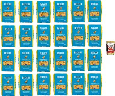Produktbild von De Cecco Pennette Rigate N°241 100% Italienisch Pasta Nudeln 24x 500g + Italian Gourmet Polpa 400g