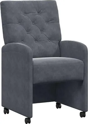 Produktbild von vidaXL Esszimmerstühle mit Rollen 2 pcs Dunkelgrau 58 x 67 x 97 cm