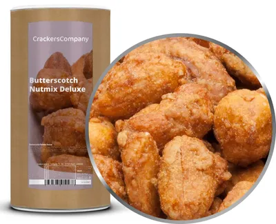 Produktbild von CrackersCompany Butterscotch-Nussmischung (Butterscotch Nutmix Deluxe), Membrandose groß 600 g