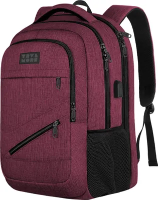 Produktbild von TRVLMORE 36L Rucksack - Rucksack mit 17 Zoll Laptopfach - Schulrucksack - Spritzwassergeschützt - Herren und Damen - Jungen und Mädchen - Burgundy