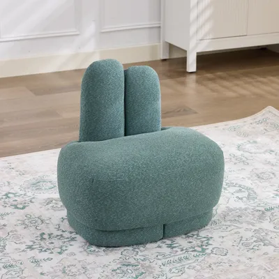 Produktbild von okwish Kleiner Fußhocker mit Hasenohren, Polsterhocker,platzsparend,Kompakt und leicht zu bewegen,für kleine Wohnungen,Grün
