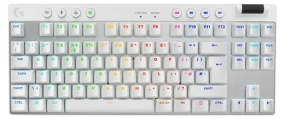 Produktbild von Logitech G PRO X TKL, Kabellos, RF Wireless + Bluetooth, Mechanischer Switch, QWERTY, RGB-LED, Weiß