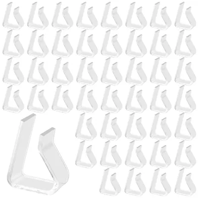 Imagen del producto de Clips transparentes para manteles, de plástico, 48 unidades, para uso en interiores y exteriores