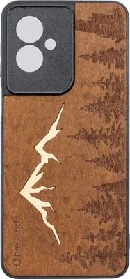 Produktbild von Holzhülle für Motorola Moto G55 5G, Bewood Imbuia-Gebirge
