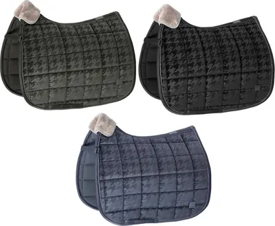 Produktbild von Eskadron ESSENCE Schabracke " VELVET STAMP " mit Hahnentritt-Optik Form - Dressur Farbe - dove blue