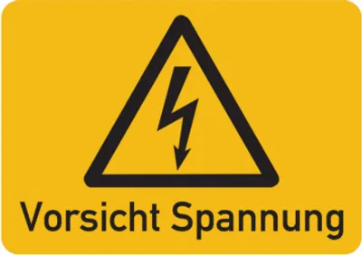 Produktbild von Dreifke® Warnschild, Vorsicht Spannung, Folie selbstklebend | Folie selbstkle...