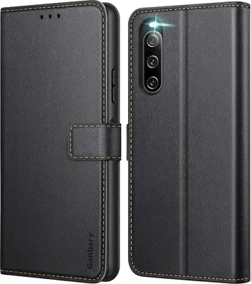 Zdjęcie produktu dla Etui na telefon Sony Xperia 10 IV skórzany pokrowiec ochronny czarny