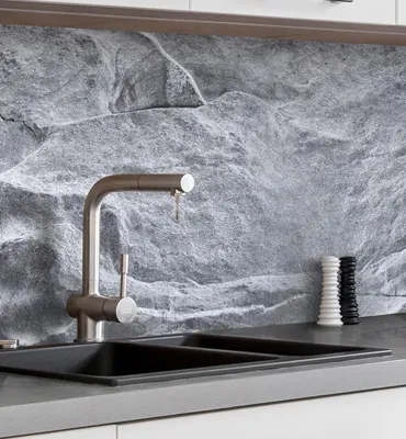 Produktbild von Küchenrückwand selbstklebend Steinwand grau Spritzschutz Folie 80 x 60cm