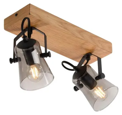 Immagine prodotto di JUST LIGHT GERDA LANGSTRÖM Lampada da soffitto E14 max. 20W a 2 luci, legno naturale 11448-79