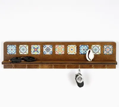 Produktbild von Wallity, LAZ163, Wandregal, Nussbaum, 100 % LEINWAND, 60 x 14 x 8 cm