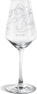 Produktbild von Mr. & Mrs. Panda Weinglas Otter Hände halten - Transparent - Geschenk, Liebe, Weißwein Glas, glücklich, Paar, Für, Weißweinkelch, wein, Verliebt, Seeotter