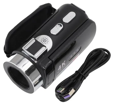 Immagine prodotto di Videocamera 4K, 64 MP HD, Wi-Fi, schermo rotante da 3 pollici, registratore digitale con luce di riempimento a LED per viaggi