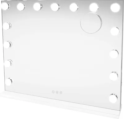 Produktbild von LED Hollywood Schminkspiegel mit Bluetooth | Dimmbar 3 Farbeinstellungen, Eingebauter Bluetooth-Lautsprecher & 2 Ladeports USB-A & USB-C [INKL. Mikrofaser-Reinigungstuch & 10 x Vergrößerungsspiegel]