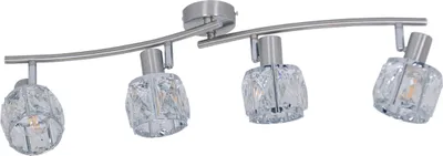 Produktbild von Näve Leuchten Spot JOSEFA mit Spot JOSEFA mit Spots - 4er LED Spot "JOSEFA" E14 Filament, Strahler im Retro Style, aus Metall und Glas in stahl-blank, 70 x 9,2 x 18 cm, E14-Fassung