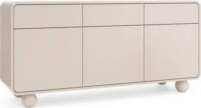 Produktbild von Wohnzimmer Sideboard 160 cm Breite in Kaschmir mit Kugelfüßen, 3 Schubladen, 3 Türen - ALBINIA-160