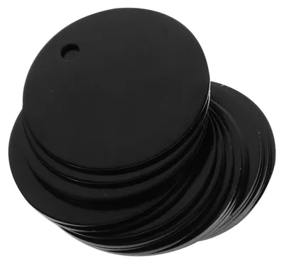 Obrázok produktu pre Prázdne kovové štítky, 25 kusov, vhodné na identifikačné známky pre domáce zvieratá, značky pre psov, čierne, 3,5 cm