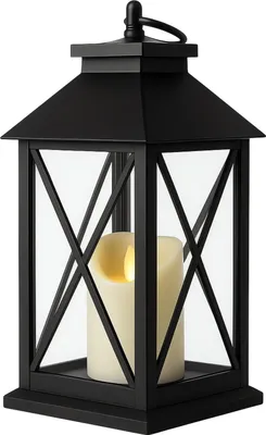 Zdjęcie produktu dla eCa LAMP56WZ1 Dekoracyjna latarnia LED ze świecą 30 cm, czarna