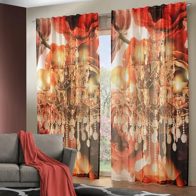 Produktbild von Fertigschal verdeckte Schlaufen „Kronleuchter“ - Größe (HxB) 245x135cm