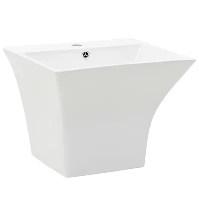 Image de vidaXL lavabo mural céramique blanc 500 x 450 x 410 mm
