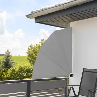 Obrázek produktu pro Skládací zástěna na balkón, 140 cm, 2 barvy - šedá