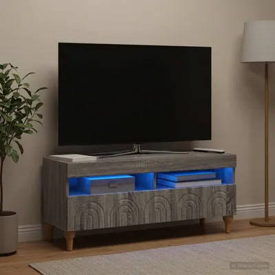 Productafbeelding van Maison Exclusive - LED-TV-meubel ALKMAAR, 100 x 35 x 43 cm, Sonoma-grijs