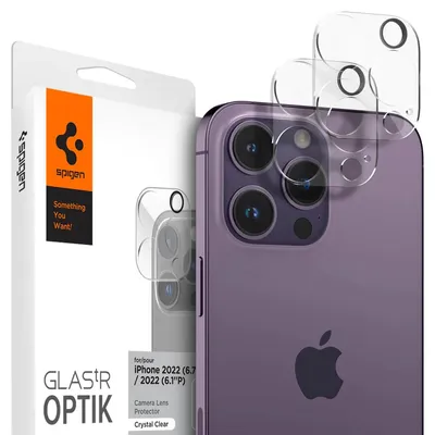 Produktbild von Spigen Glas.tR Optik, Apple, iPhone 14 Pro Max, iPhone 14 Pro, Transparent, 2 Stück(e)